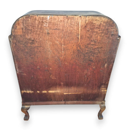 Vintage 1920s Queen Anne Style Walnut Cylinder-Top Writing Bureau