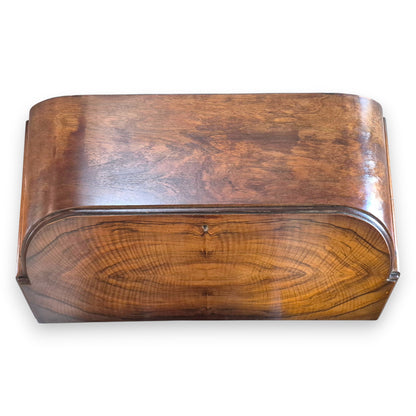Vintage 1920s Queen Anne Style Walnut Cylinder-Top Writing Bureau