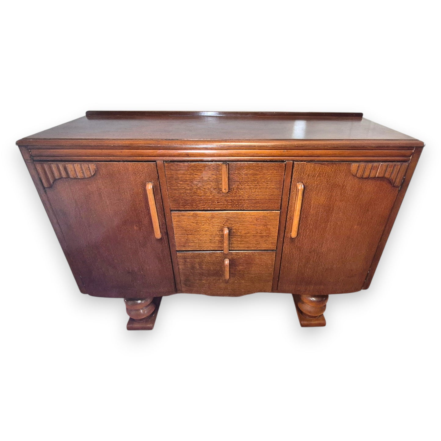 Vintage Lebus Art Deco Oak Sideboard Cabinet – 1930s / 1940s Storage Cupboard