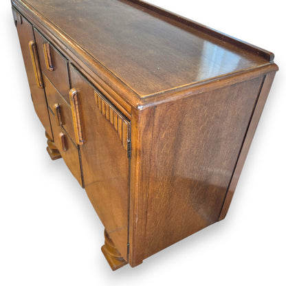 Vintage Lebus Art Deco Oak Sideboard Cabinet – 1930s / 1940s Storage Cupboard