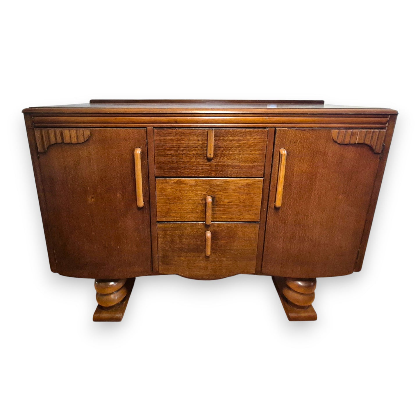 Vintage Lebus Art Deco Oak Sideboard Cabinet – 1930s / 1940s Storage Cupboard
