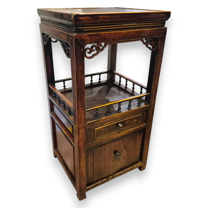 Antique Chinese Side Table Nightstand Cabinet