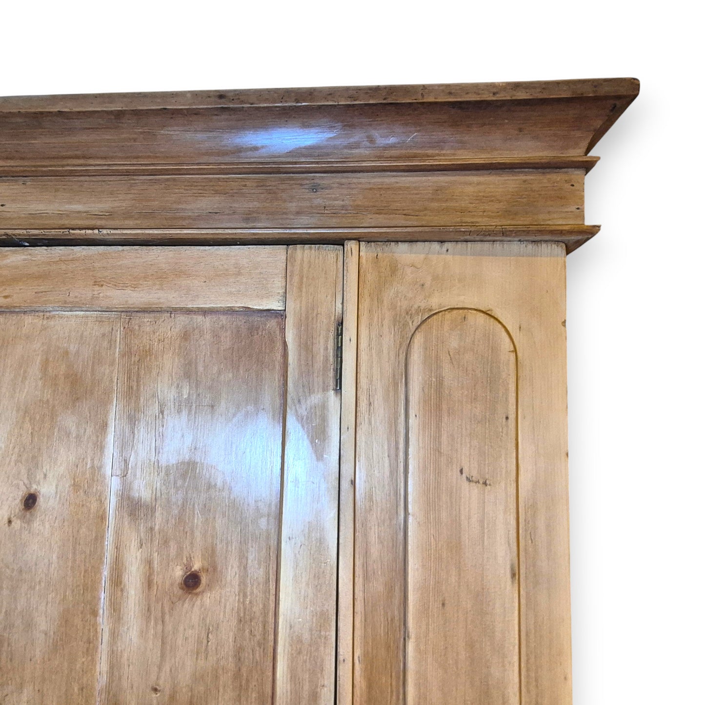 Antique Pine Wardrobe with Drawer – Victorian Country Cottage Armoire