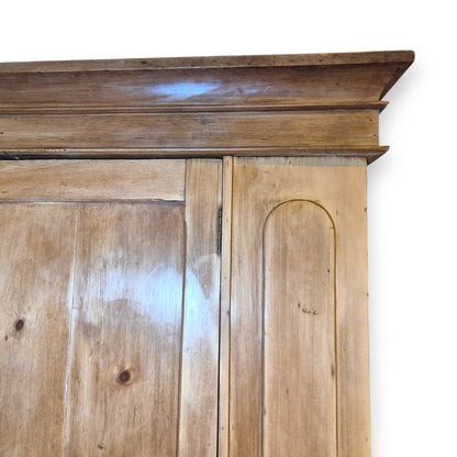 Antique Pine Wardrobe with Drawer – Victorian Country Cottage Armoire