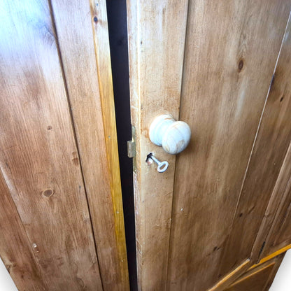 Antique Pine Wardrobe with Drawer – Victorian Country Cottage Armoire