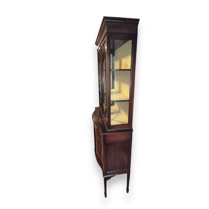 Edwardian Inlaid Mahogany Display Cabinet with Glazed Doors c.1900