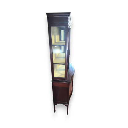 Edwardian Inlaid Mahogany Display Cabinet with Glazed Doors c.1900