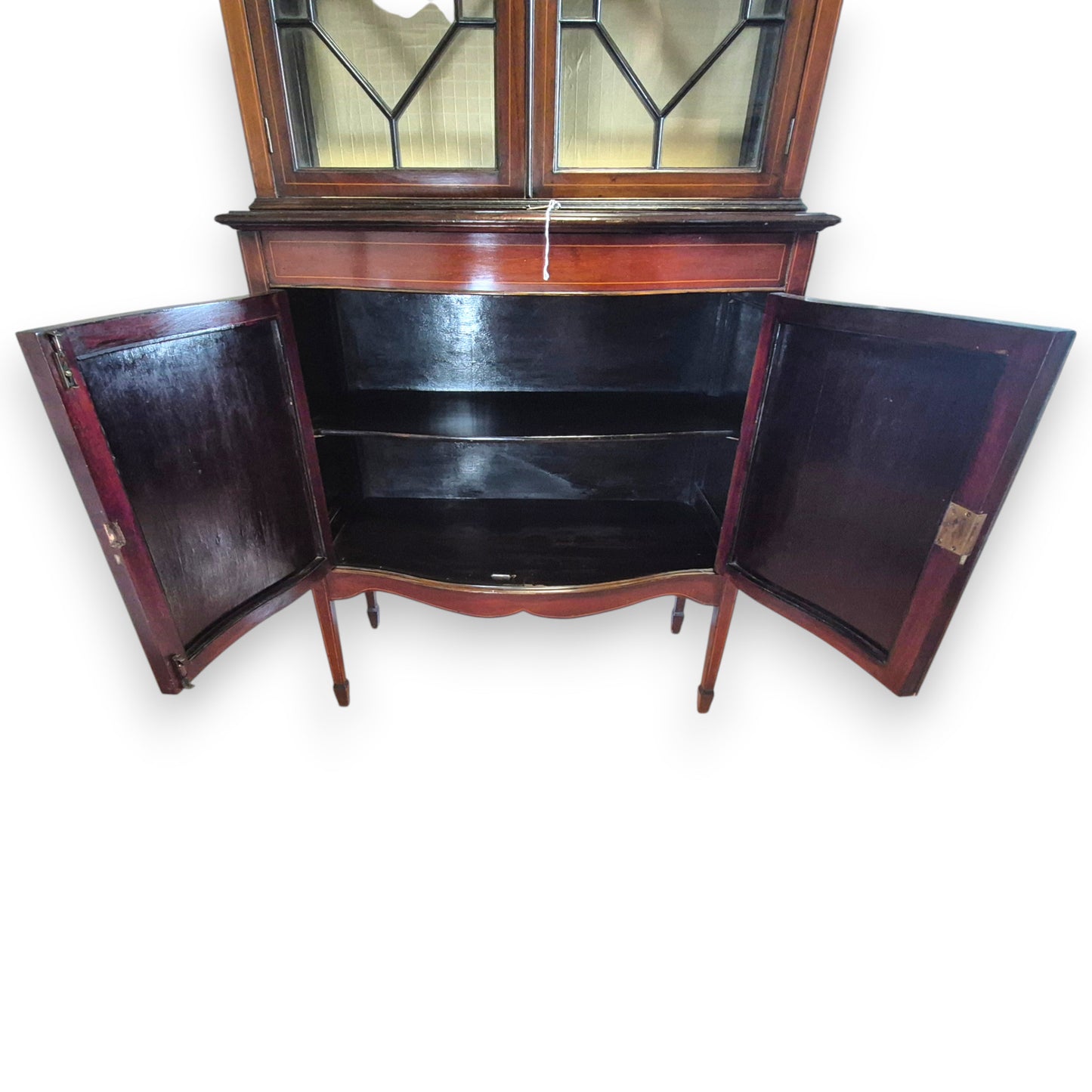 Edwardian Inlaid Mahogany Display Cabinet with Glazed Doors c.1900