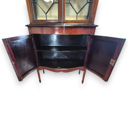 Edwardian Inlaid Mahogany Display Cabinet with Glazed Doors c.1900