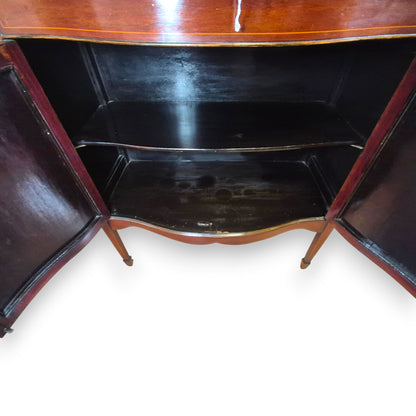 Edwardian Inlaid Mahogany Display Cabinet with Glazed Doors c.1900