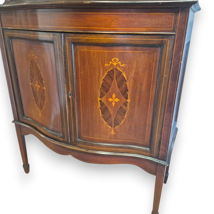 Edwardian Inlaid Mahogany Display Cabinet with Glazed Doors c.1900