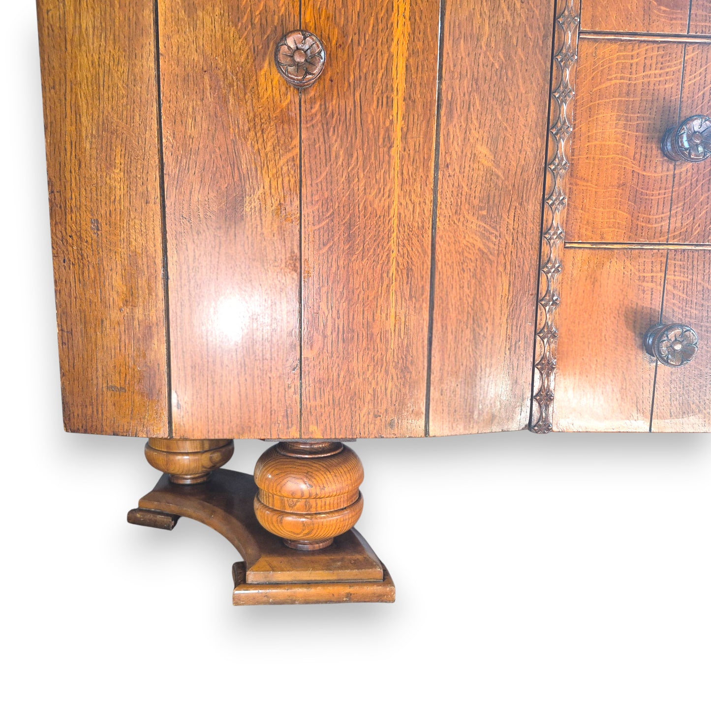 Art Deco Tiger Oak Sideboard by Charles Burt Ltd London c.1930