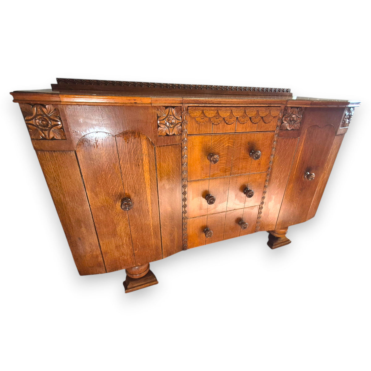 Art Deco Tiger Oak Sideboard by Charles Burt Ltd London c.1930