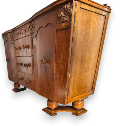 Art Deco Tiger Oak Sideboard by Charles Burt Ltd London c.1930