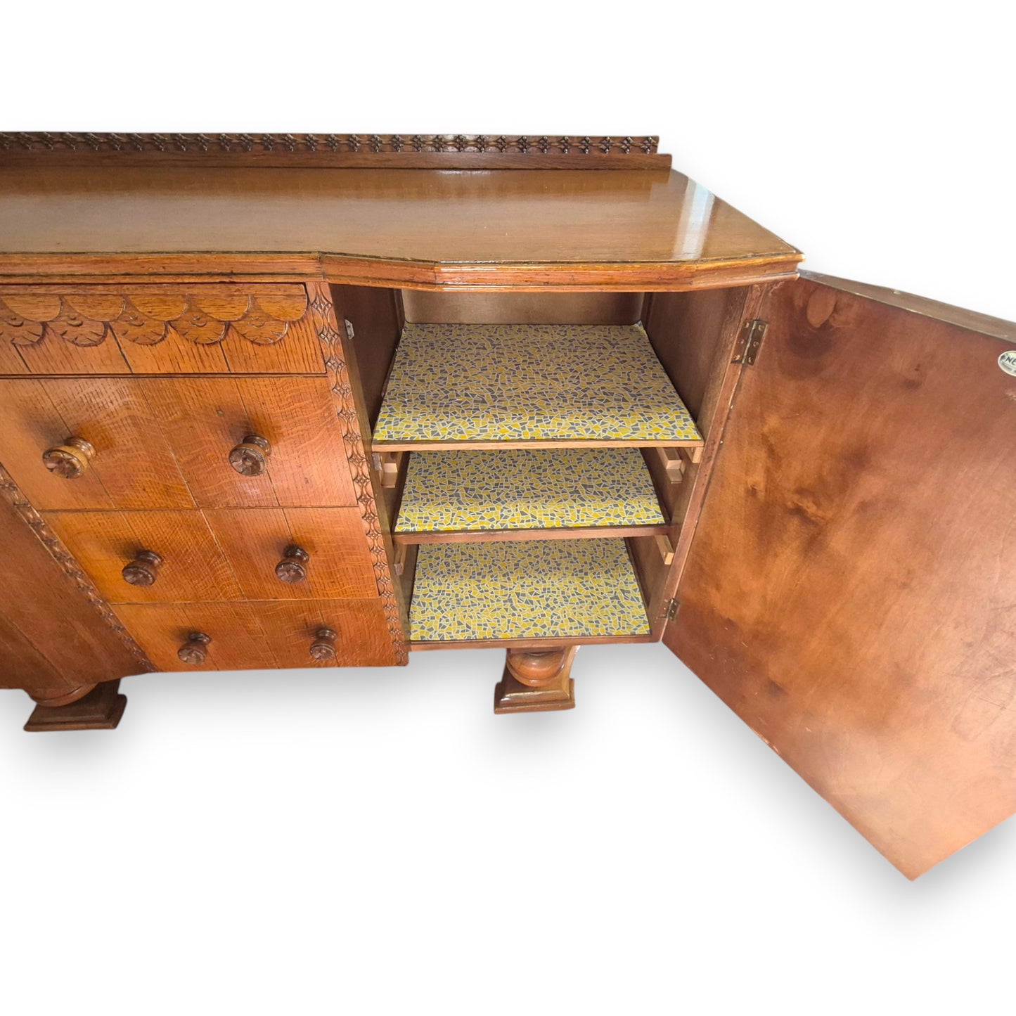 Art Deco Tiger Oak Sideboard by Charles Burt Ltd London c.1930