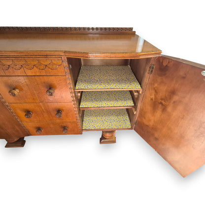 Art Deco Tiger Oak Sideboard by Charles Burt Ltd London c.1930