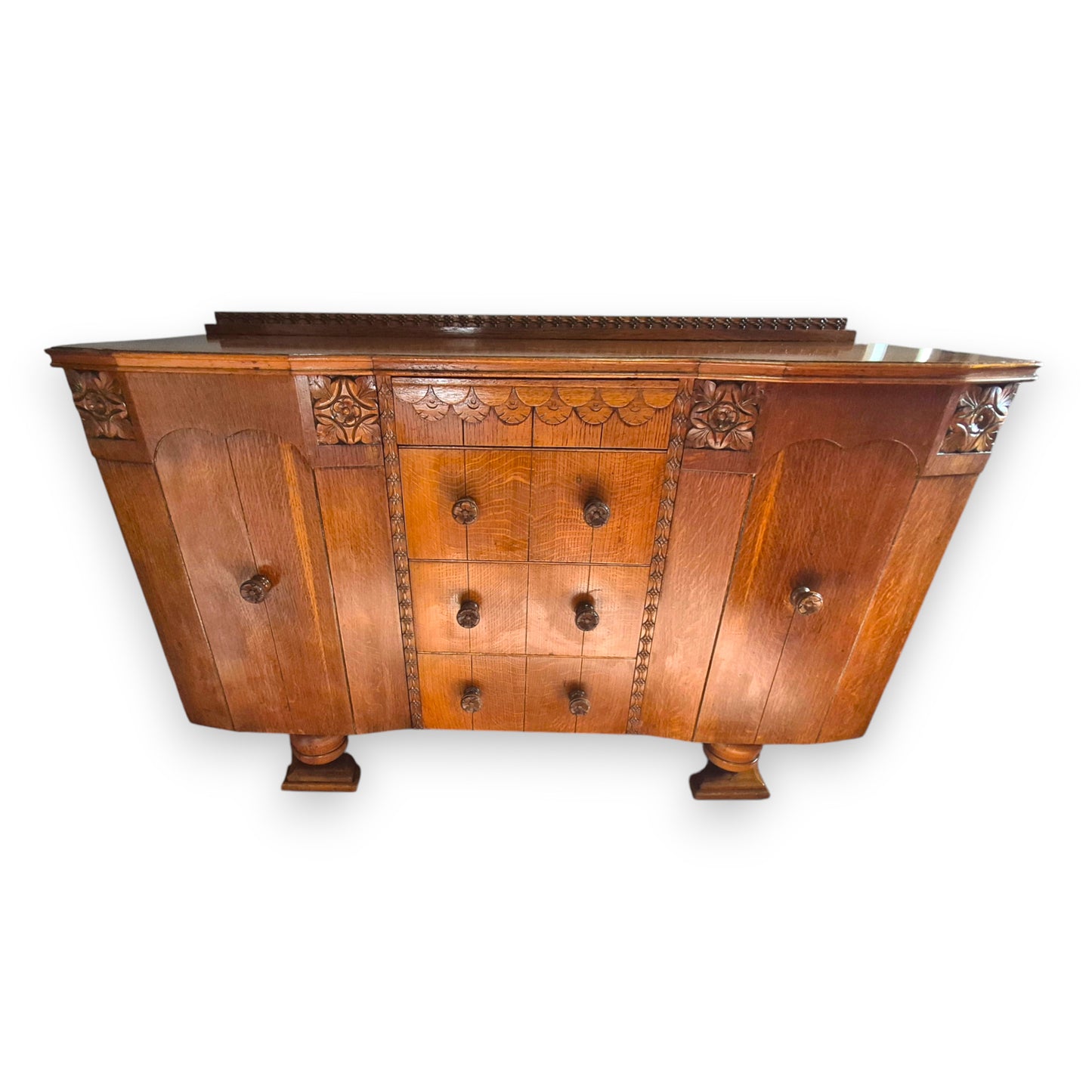 Art Deco Tiger Oak Sideboard by Charles Burt Ltd London c.1930