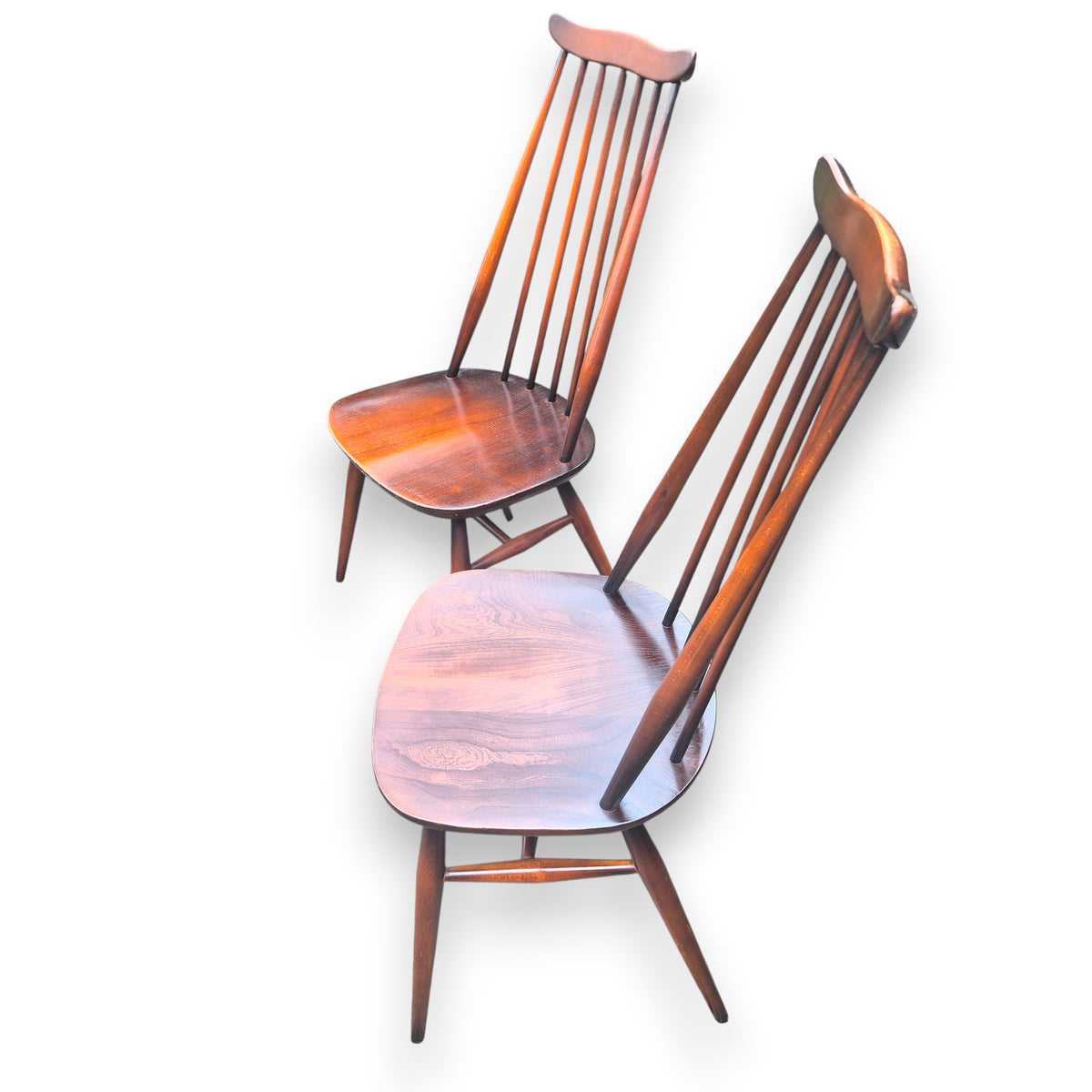 Pair of Vintage Ercol Goldsmith Windsor Dining Chairs Model 369