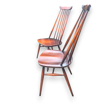 Pair of Vintage Ercol Goldsmith Windsor Dining Chairs Model 369