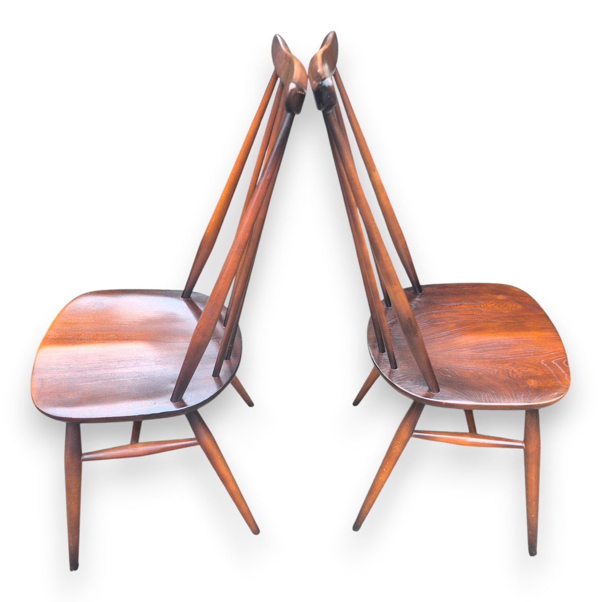 Pair of Vintage Ercol Goldsmith Windsor Dining Chairs Model 369