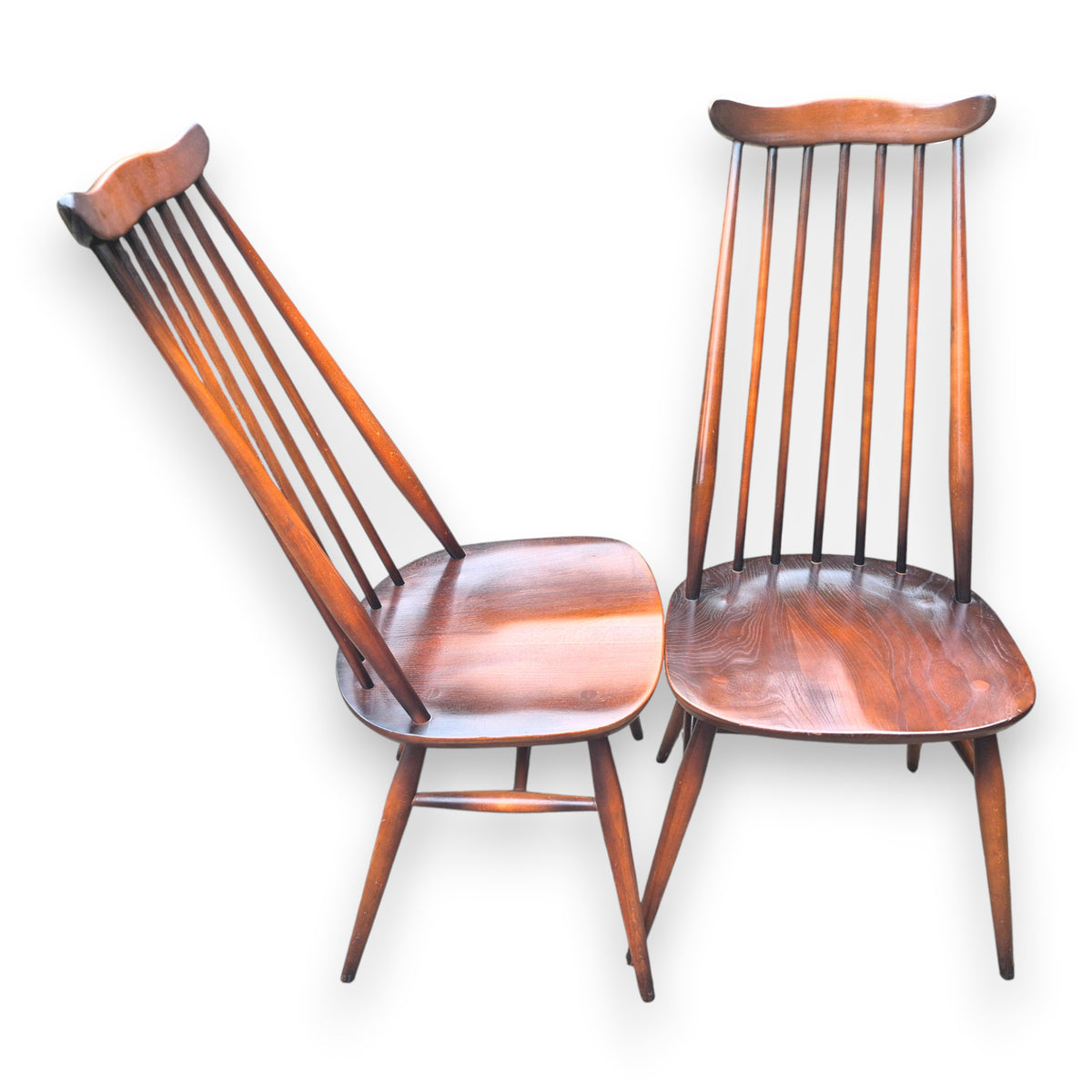 Pair of Vintage Ercol Goldsmith Windsor Dining Chairs Model 369