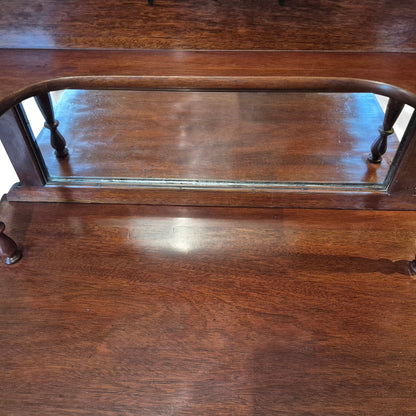 Antique Edwardian Mahogany Display Cabinet with Mirror c.1900