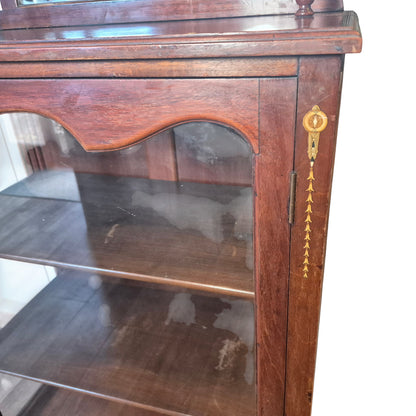Antique Edwardian Mahogany Display Cabinet with Mirror c.1900