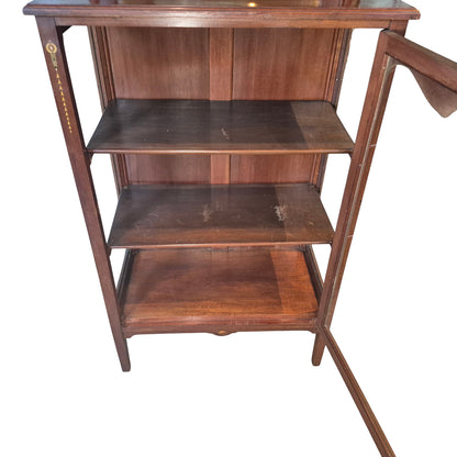 Antique Edwardian Mahogany Display Cabinet with Mirror c.1900