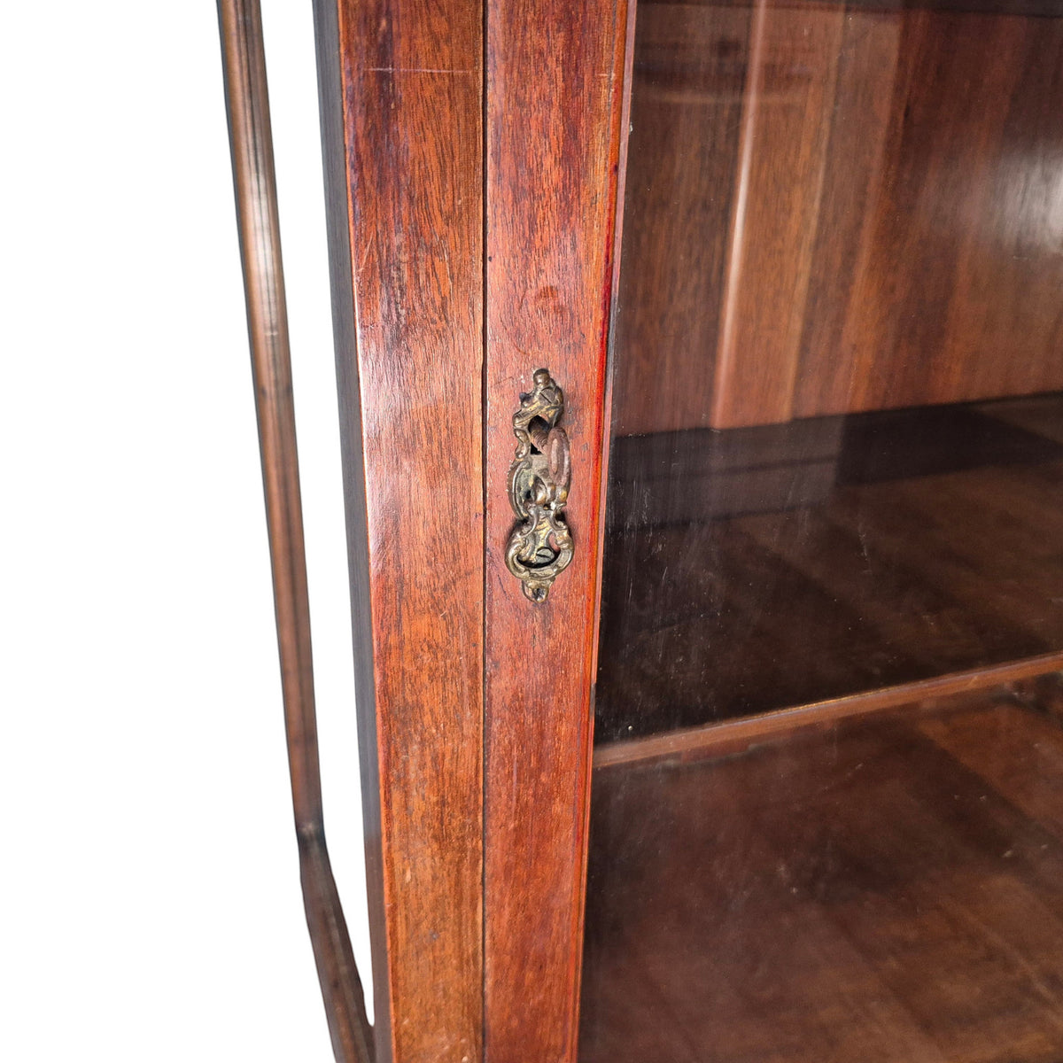 Antique Edwardian Mahogany Display Cabinet with Mirror c.1900