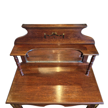 Antique Edwardian Mahogany Display Cabinet with Mirror c.1900