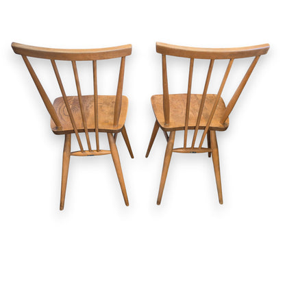 Pair of Vintage Ercol Model 391 Stick Back Dining Chairs – 1960s