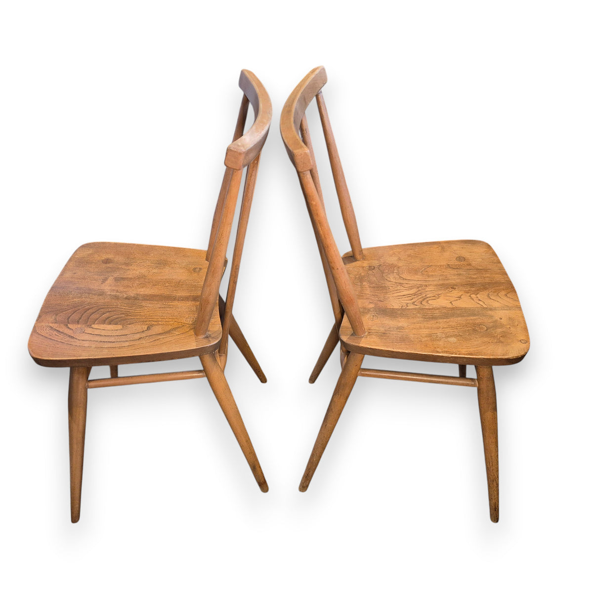 Pair of Vintage Ercol Model 391 Stick Back Dining Chairs – 1960s