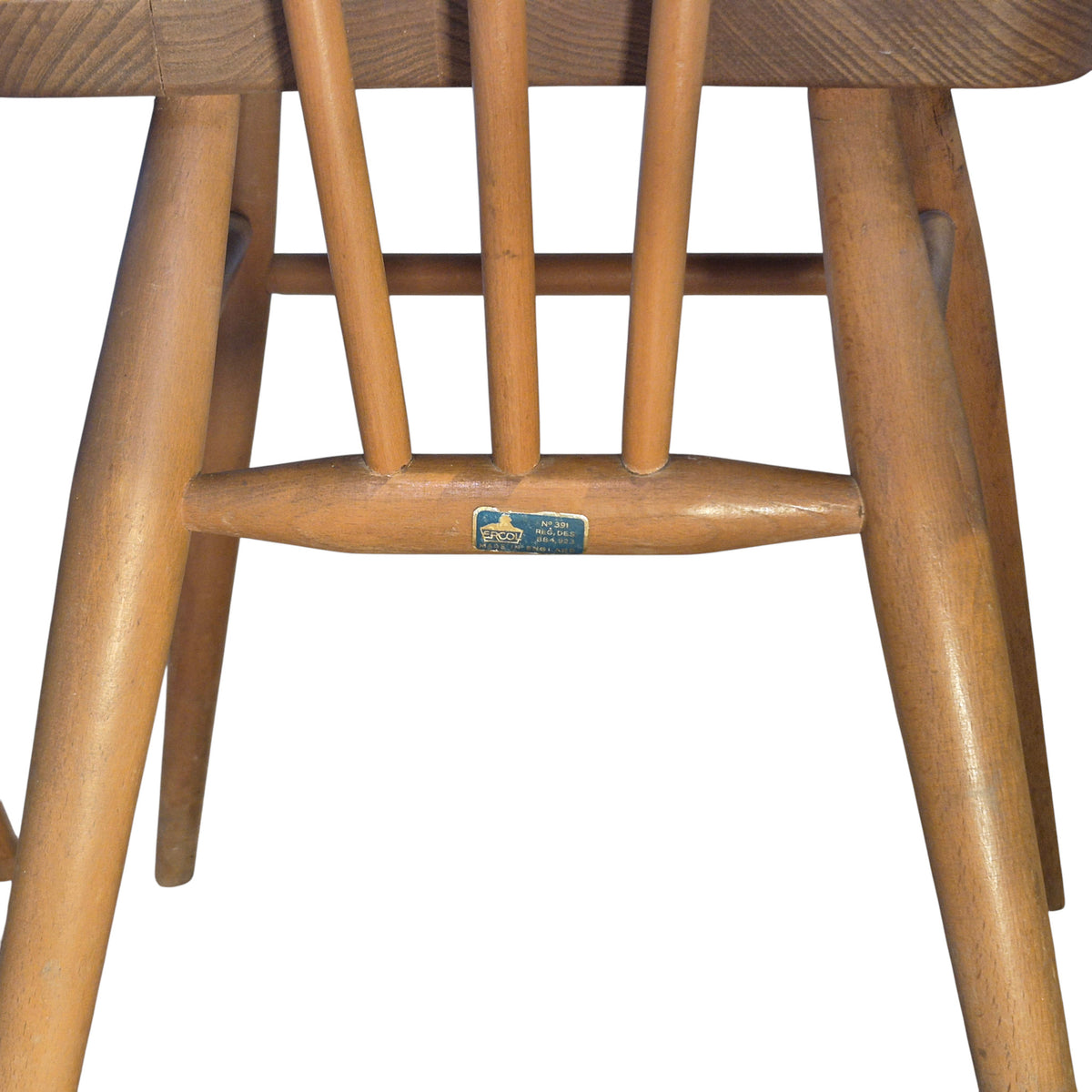 Pair of Vintage Ercol Model 391 Stick Back Dining Chairs – 1960s