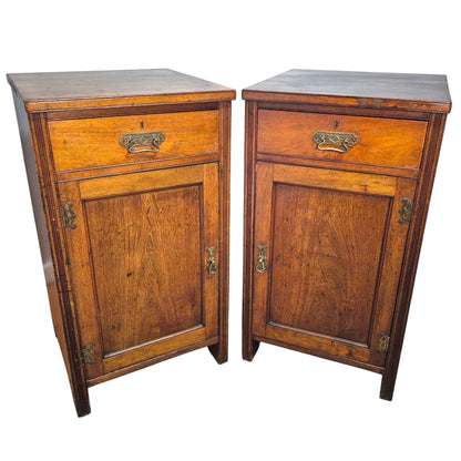 Pair of Antique Heal & Son Mahogany Pedestal Cabinets, c.1880–1900