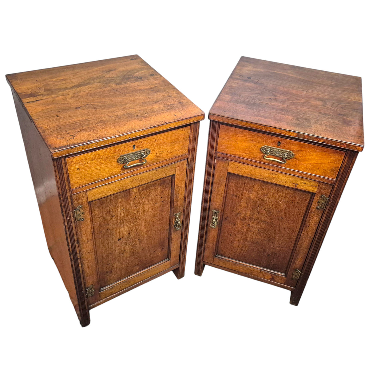 Pair of Antique Heal & Son Mahogany Pedestal Cabinets, c.1880–1900