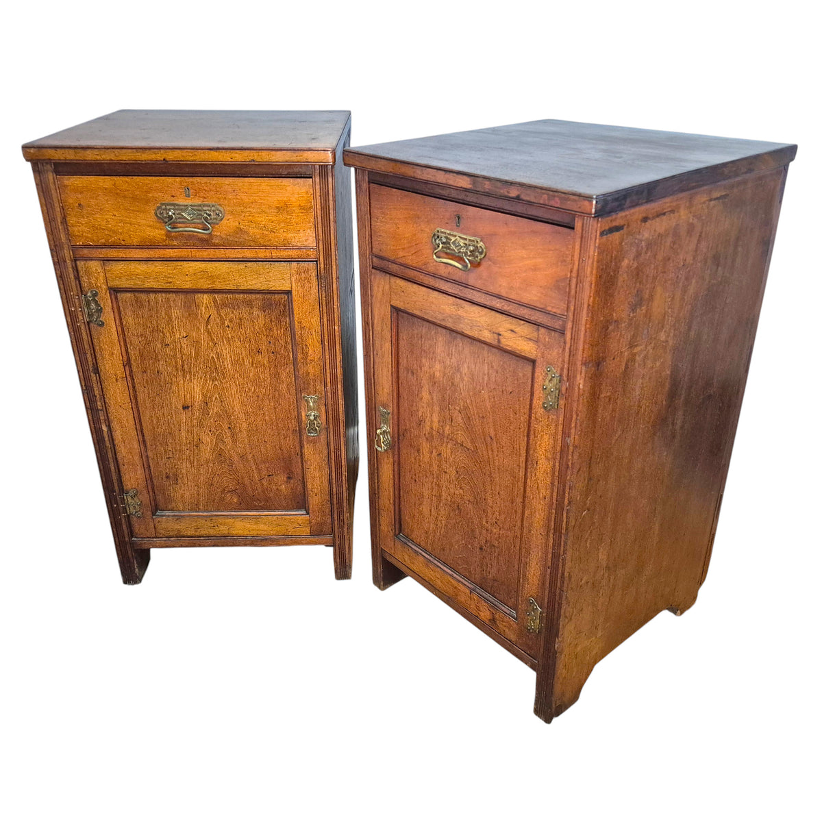 Pair of Antique Heal & Son Mahogany Pedestal Cabinets, c.1880–1900
