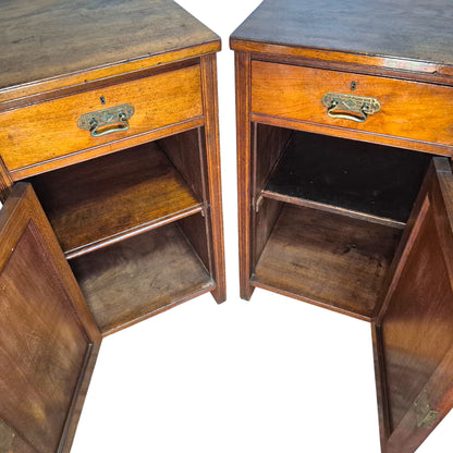 Pair of Antique Heal & Son Mahogany Pedestal Cabinets, c.1880–1900
