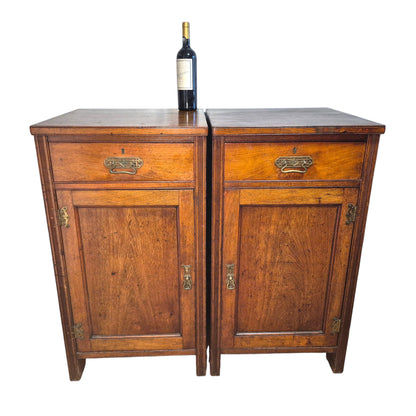 Pair of Antique Heal & Son Mahogany Pedestal Cabinets, c.1880–1900