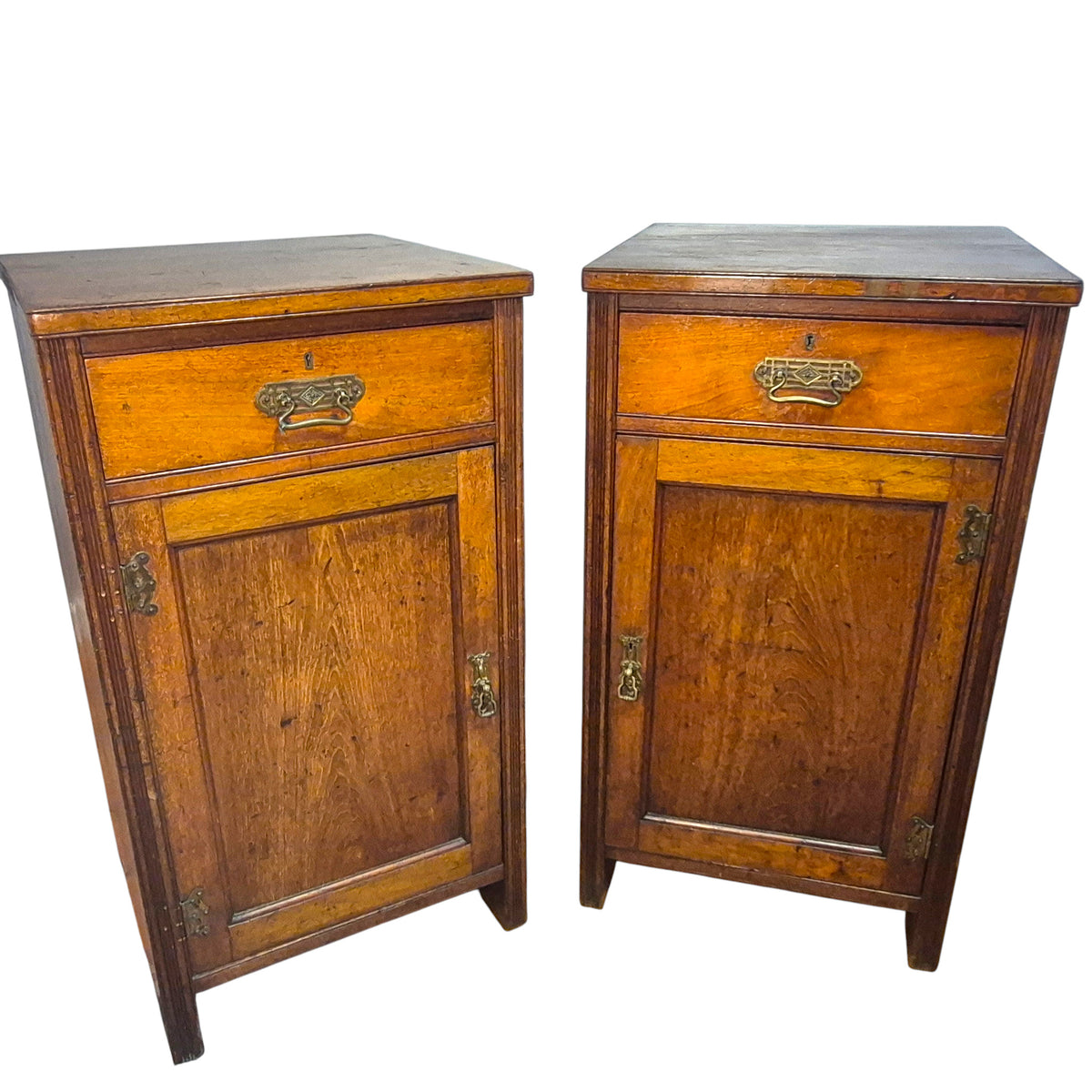 Pair of Antique Heal & Son Mahogany Pedestal Cabinets, c.1880–1900