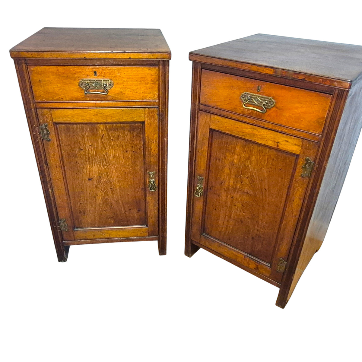 Pair of Antique Heal & Son Mahogany Pedestal Cabinets, c.1880–1900