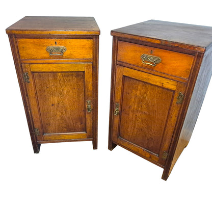 Pair of Antique Heal & Son Mahogany Pedestal Cabinets, c.1880–1900