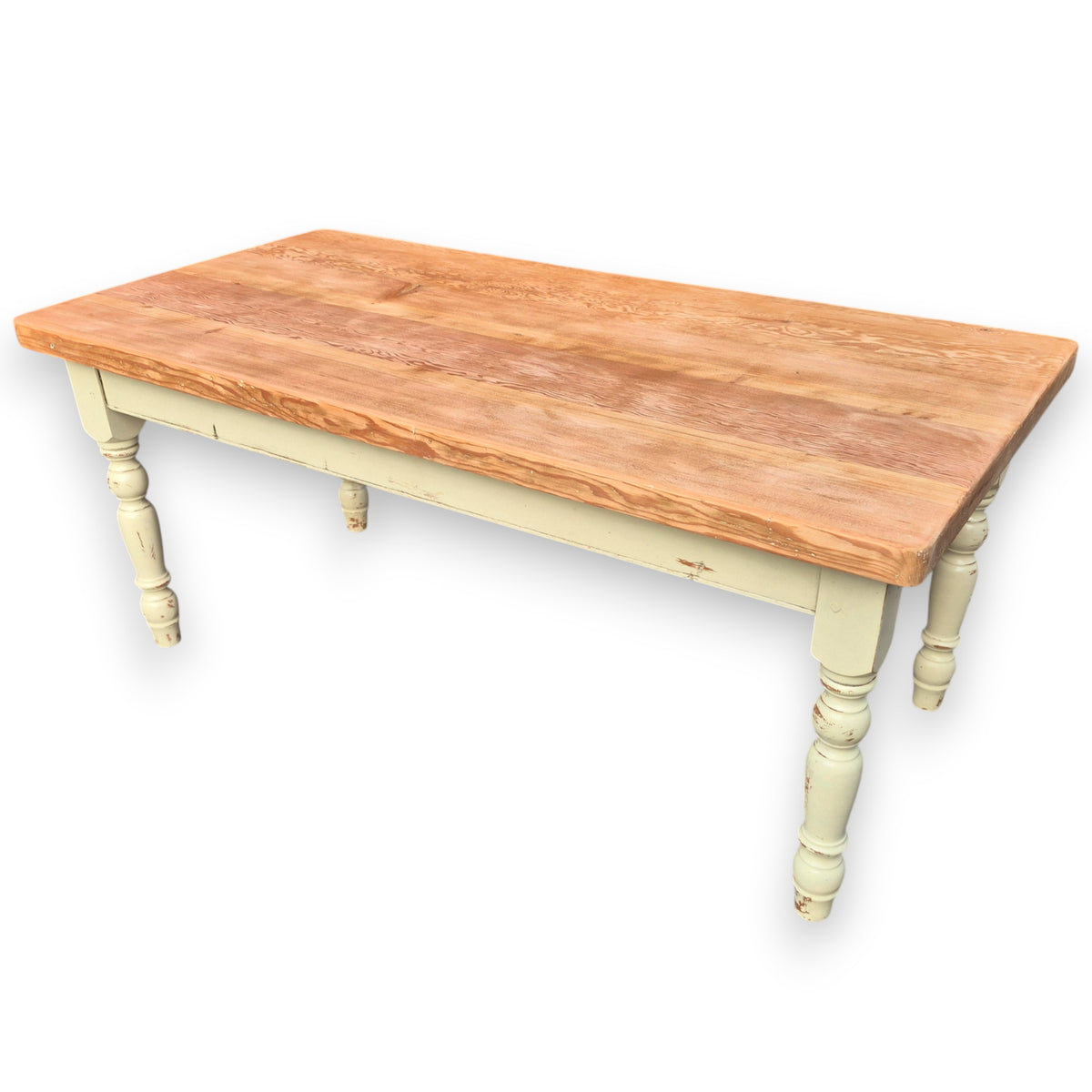Solid Pine Farmhouse Dining Table – 6ft x 3ft, 5cm Thick Waxed Top