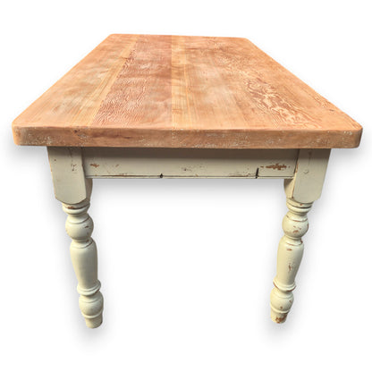 Solid Pine Farmhouse Dining Table – 6ft x 3ft, 5cm Thick Waxed Top