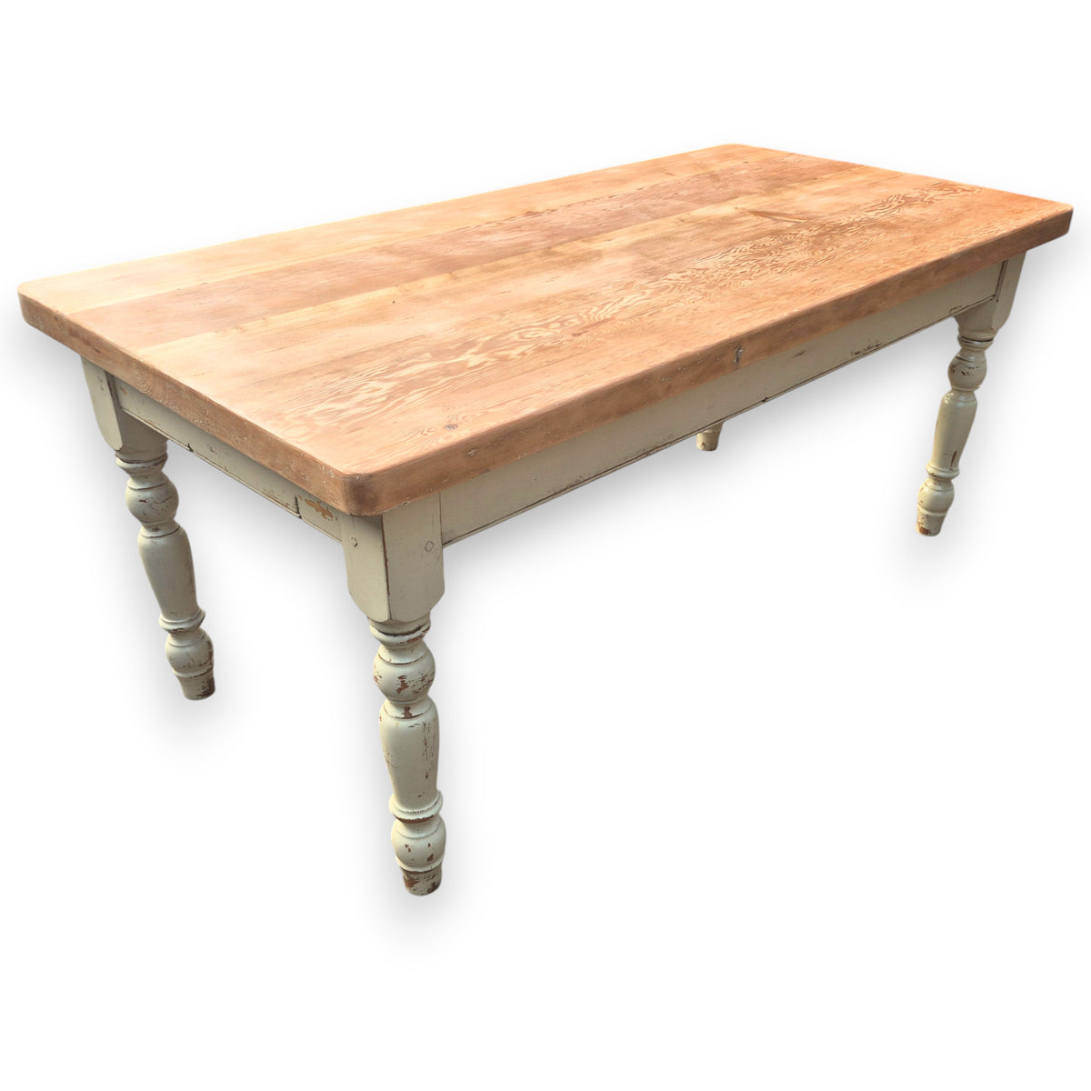 Solid Pine Farmhouse Dining Table – 6ft x 3ft, 5cm Thick Waxed Top