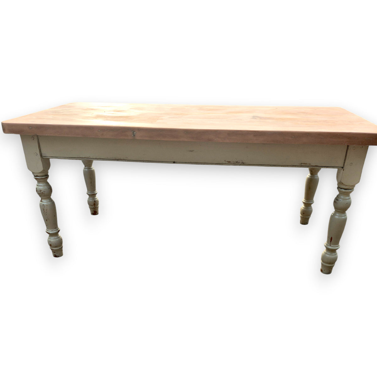 Solid Pine Farmhouse Dining Table – 6ft x 3ft, 5cm Thick Waxed Top