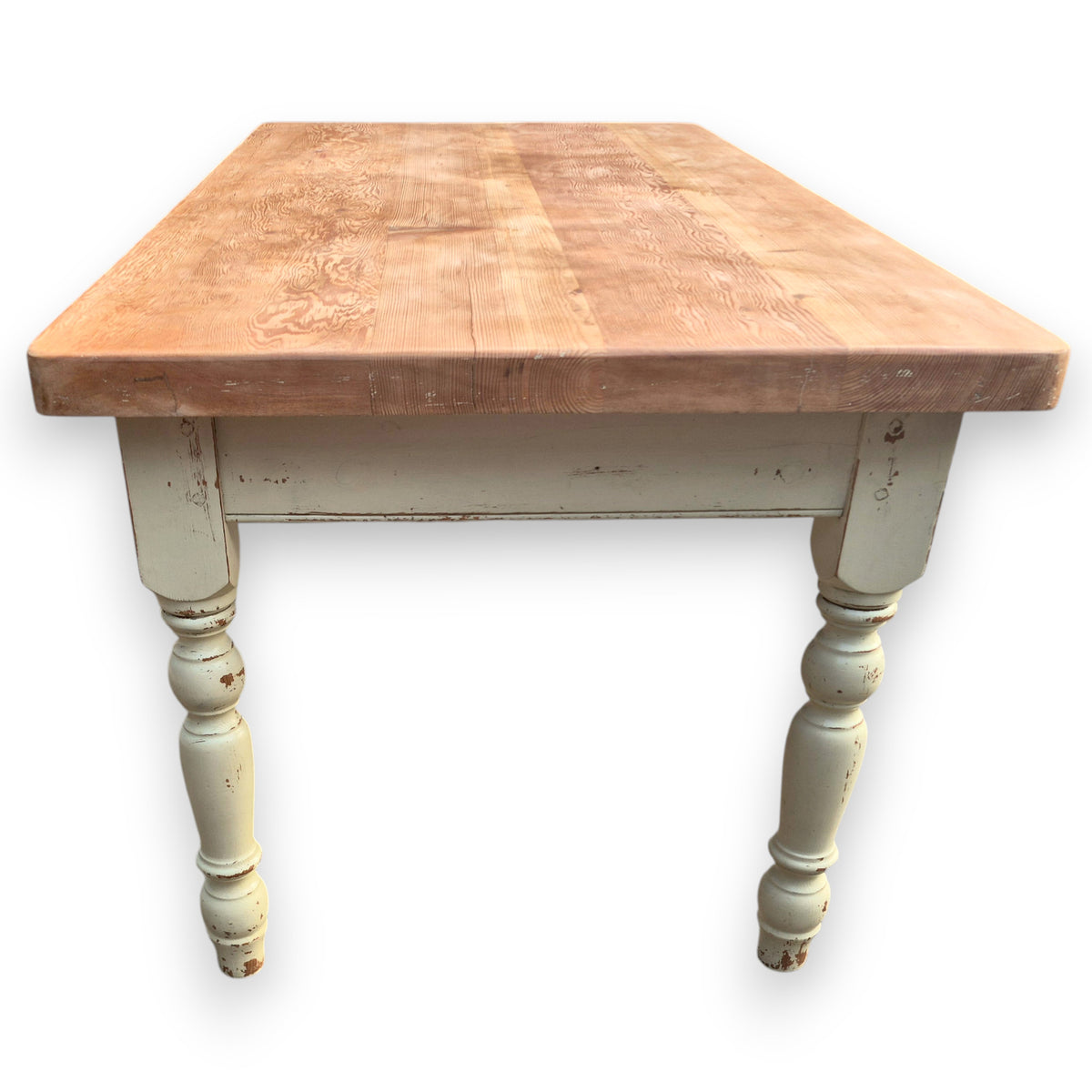 Solid Pine Farmhouse Dining Table – 6ft x 3ft, 5cm Thick Waxed Top