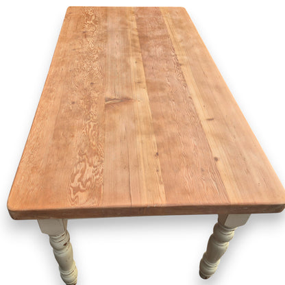 Solid Pine Farmhouse Dining Table – 6ft x 3ft, 5cm Thick Waxed Top
