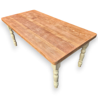 Solid Pine Farmhouse Dining Table – 6ft x 3ft, 5cm Thick Waxed Top