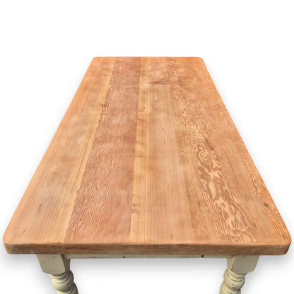 Solid Pine Farmhouse Dining Table – 6ft x 3ft, 5cm Thick Waxed Top