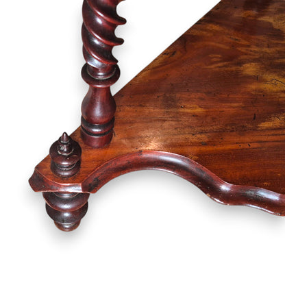 Antique Victorian Mahogany Four Tier Corner Whatnot Shelf